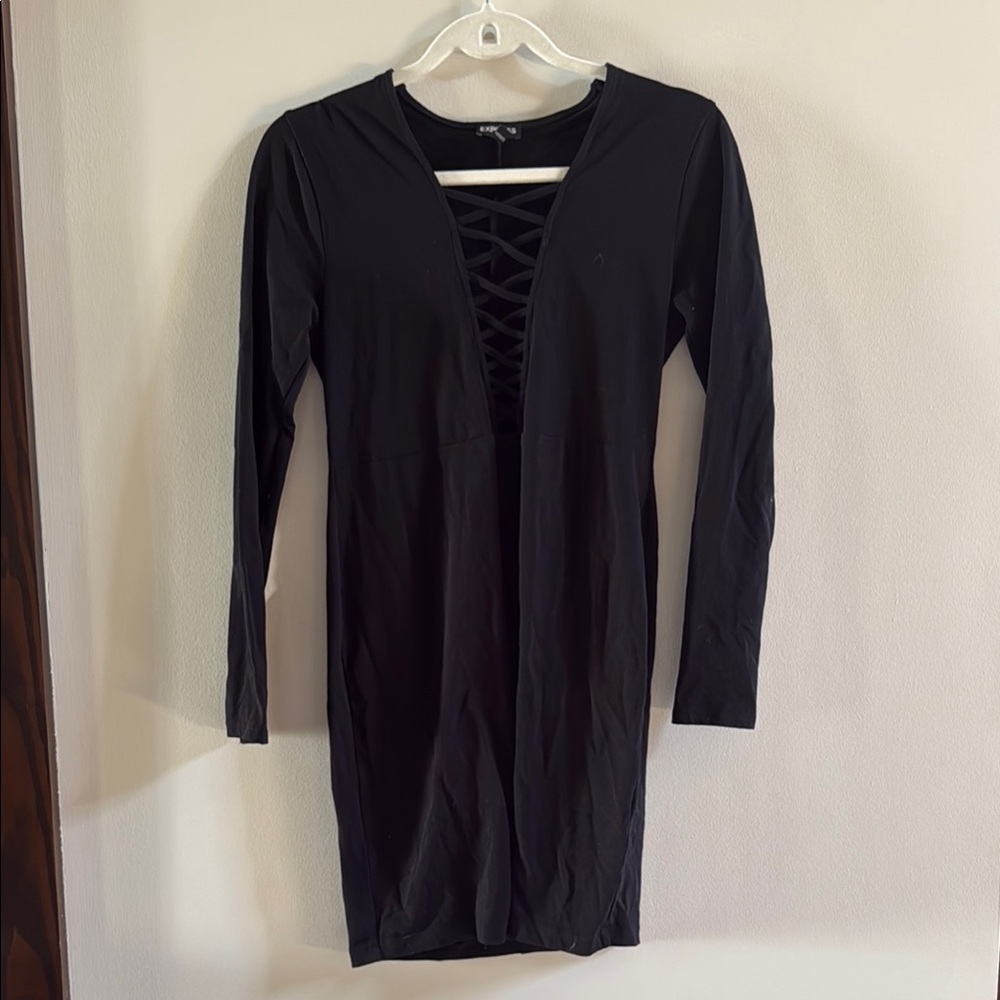Express Black Long Sleeve Dress